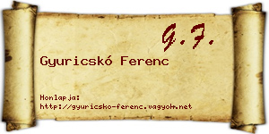 Gyuricskó Ferenc névjegykártya