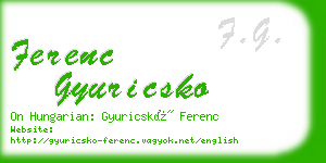 ferenc gyuricsko business card